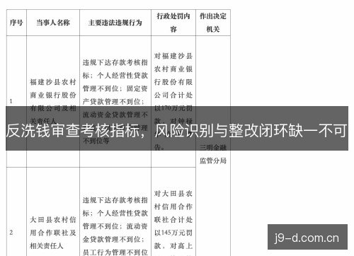 反洗钱审查考核指标，风险识别与整改闭环缺一不可